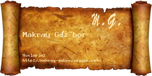 Makray Gábor névjegykártya
